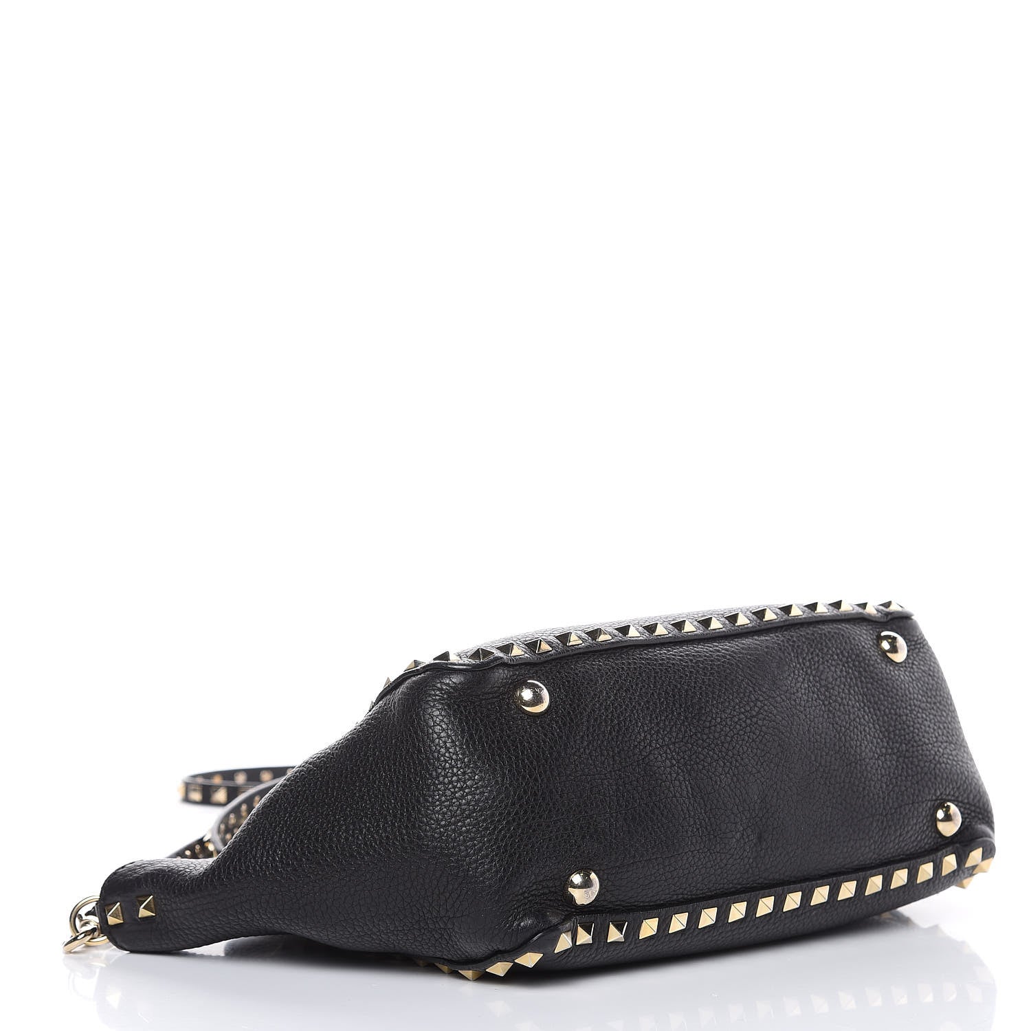 Valentino Garavani Grained Calfskin Small Rockstud Tote Black 4 of 13