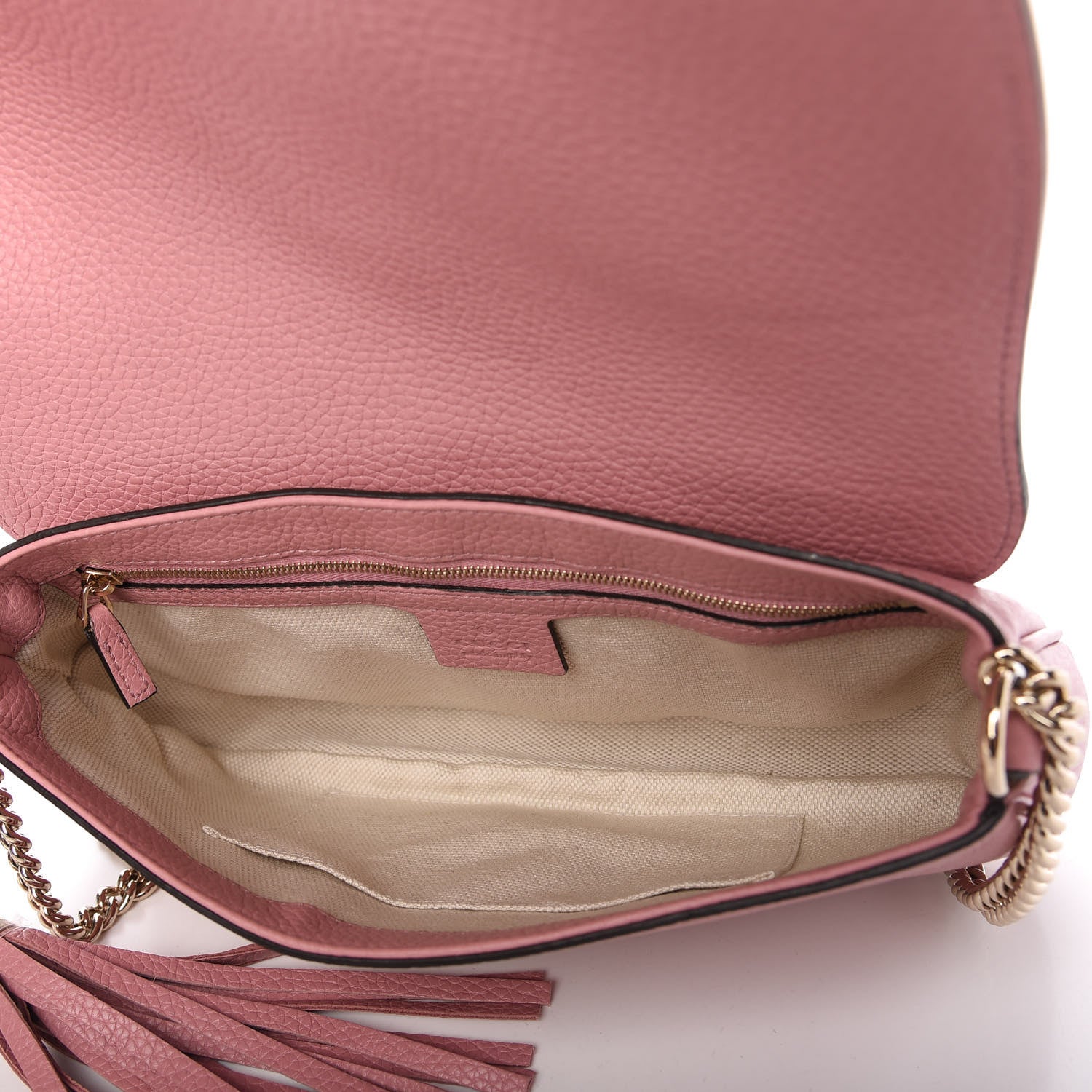 Gucci Pebbled Calfskin Medium Soho Flap Crossbody Pink 5 of 10