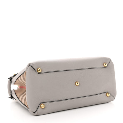 Burberry Derby Calfskin House Check Medium Banner Tote Pale Grey 4 of 12