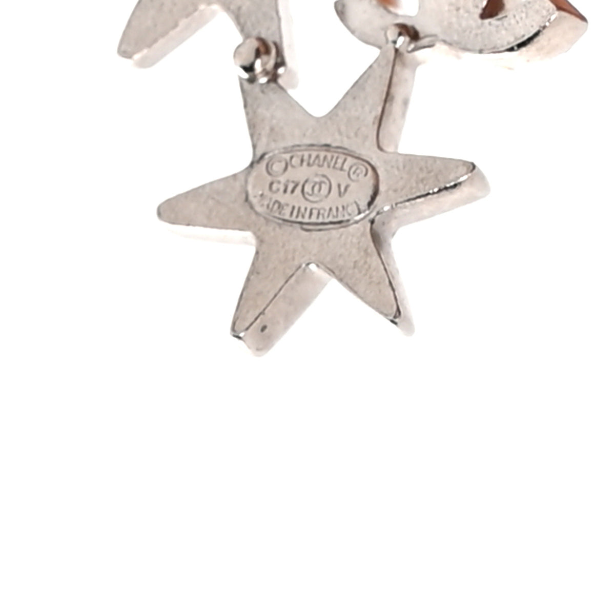 Crystal Star CC Earrings Silver