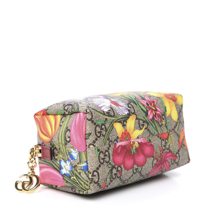 Gucci Soft GG Supreme Monogram Flora Calfskin Small Ophidia Cosmetic Case Beige Ebony Multicolor Rosso 4 of 8