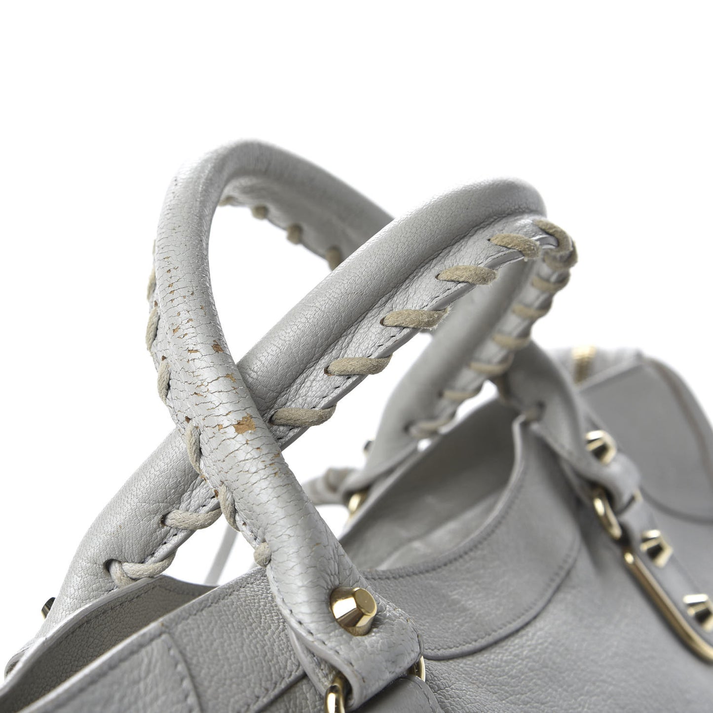Chevre Gold Metallic Edge Hardware City Gris Perle