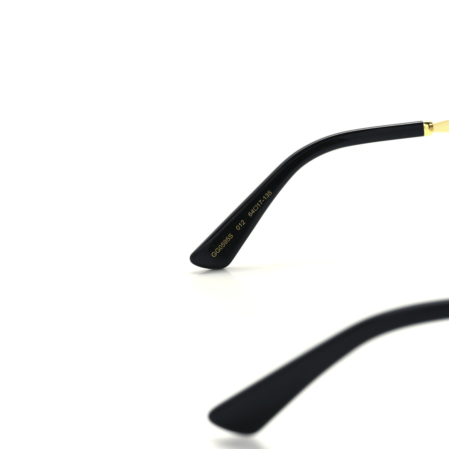 Gucci Metal Round Frame GG0595S Sunglasses Gold Black 5 of 8