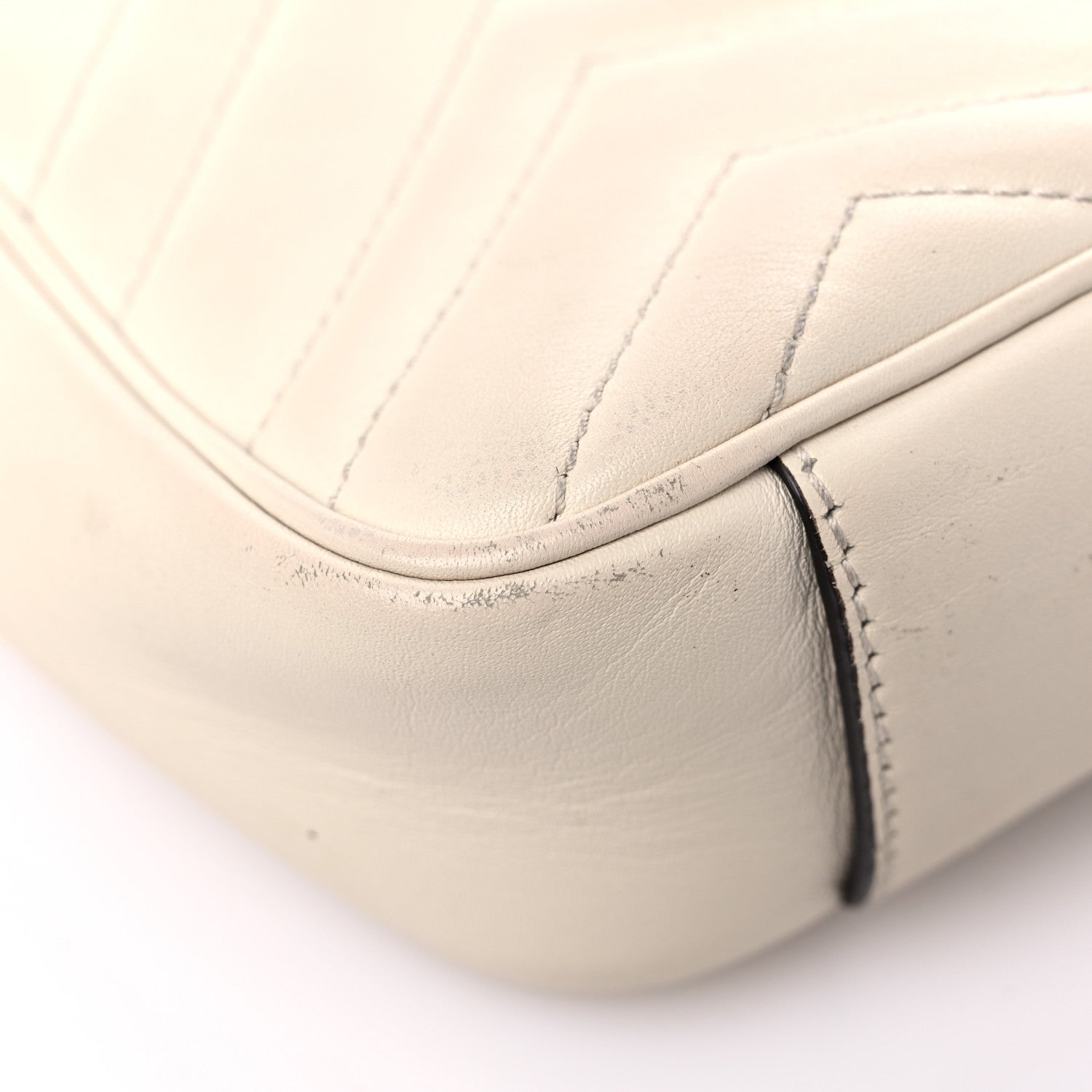 Gucci Calfskin Matelasse Mini GG Marmont Shoulder Bag White 10 of 18