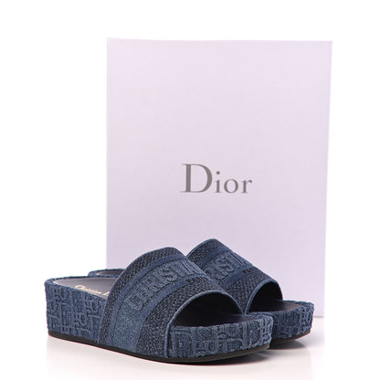 Christian Dior Oblique Denim D-Way Platform Sandal 39 Blue 10 of 10