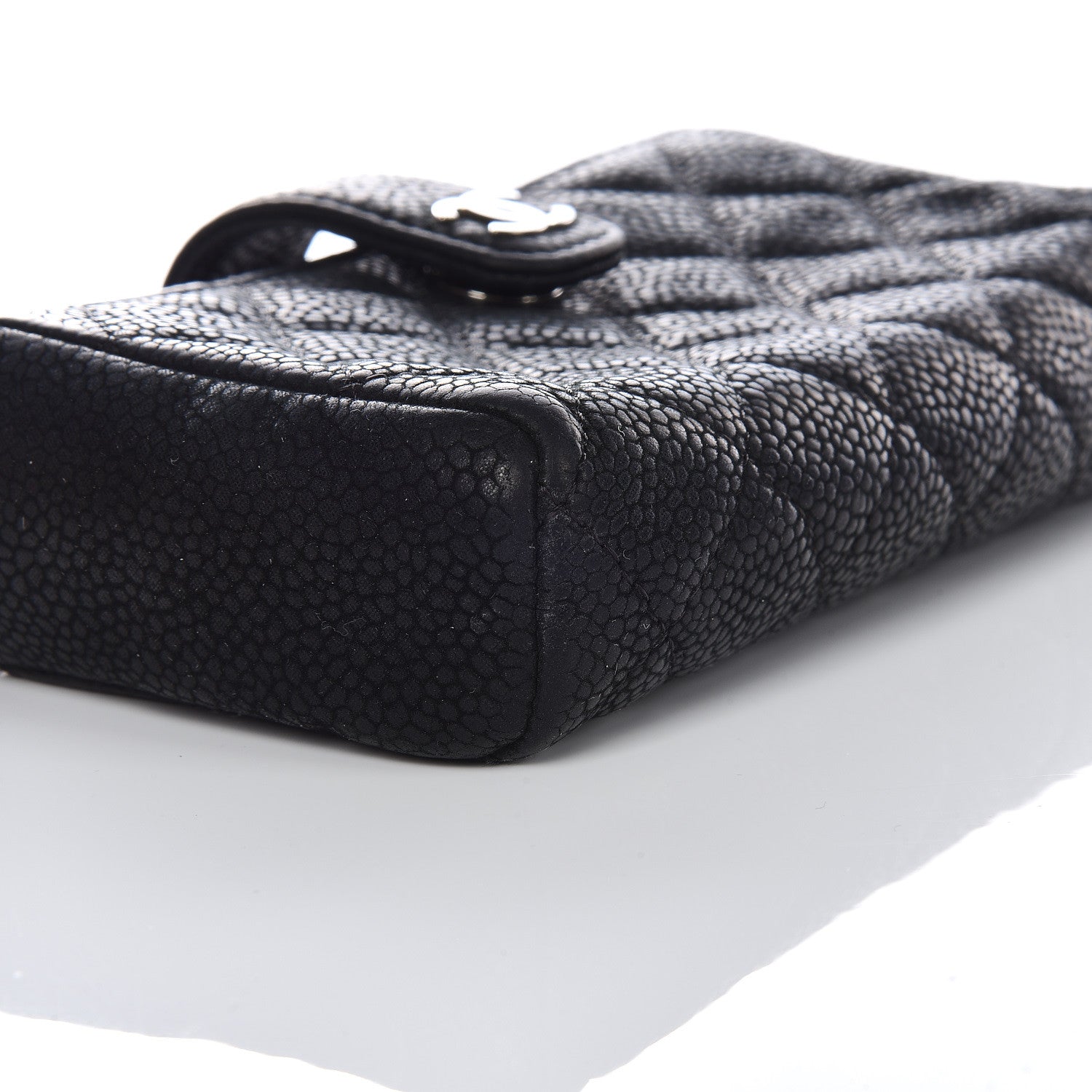 Chanel Caviar Quilted Mini Phone Holder Clutch Black 8 of 11