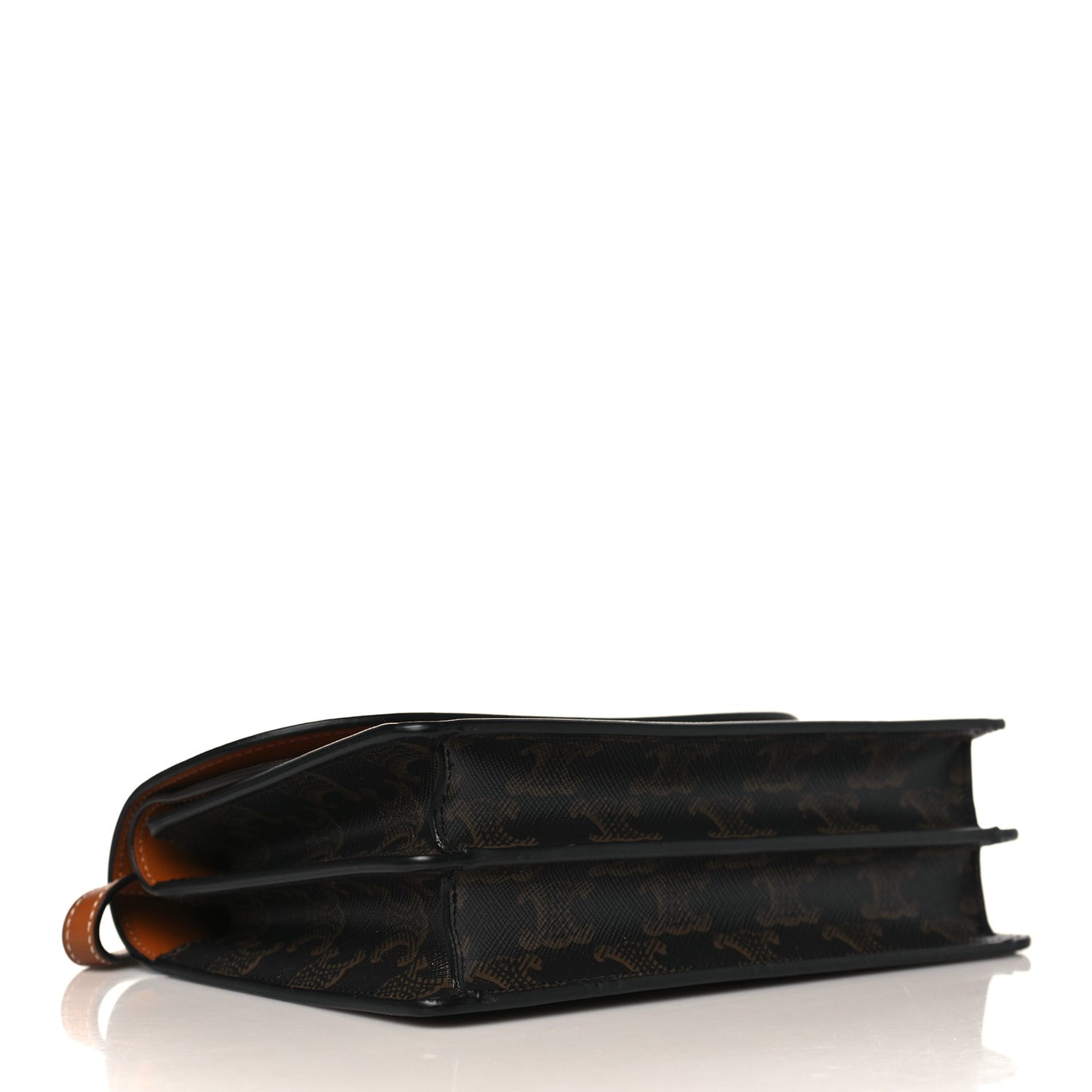 Triomphe Canvas Lambskin Wallet On Strap Tan