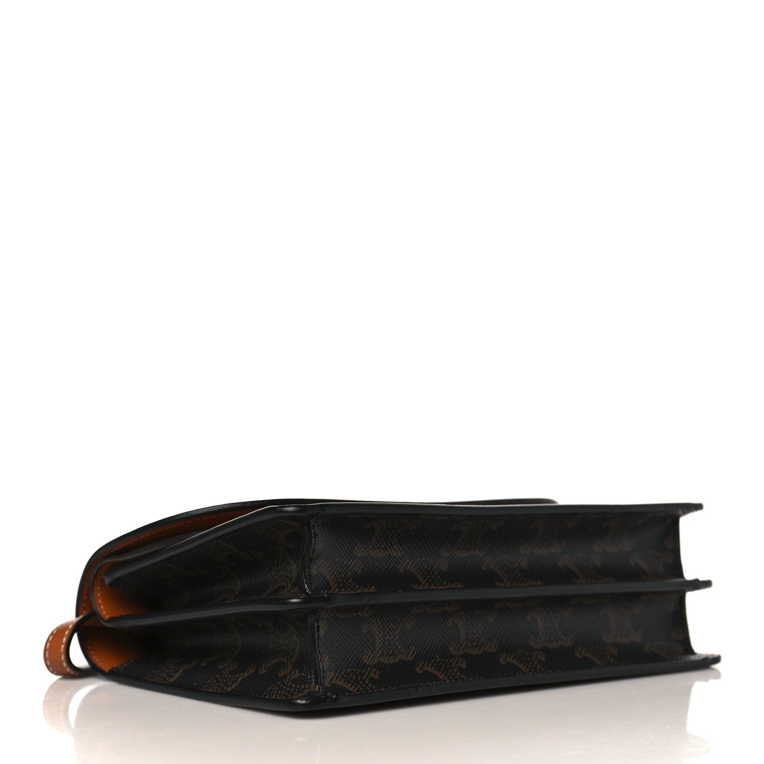 Celine Triomphe Canvas Lambskin Wallet On Strap Tan 4 of 11