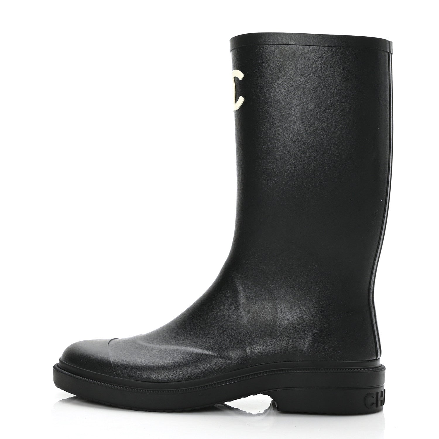 Chanel Caoutchouk CC High Boots 42 Black 1 of 8