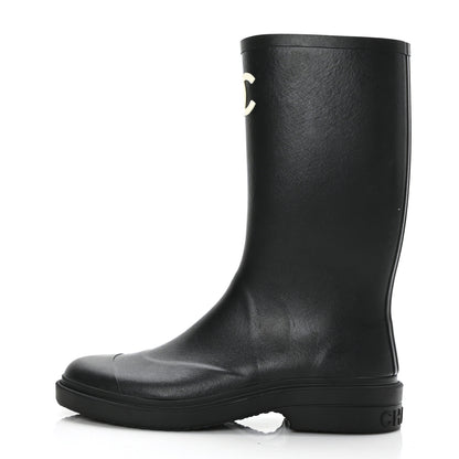 Chanel Caoutchouk CC High Boots 42 Black 1 of 8