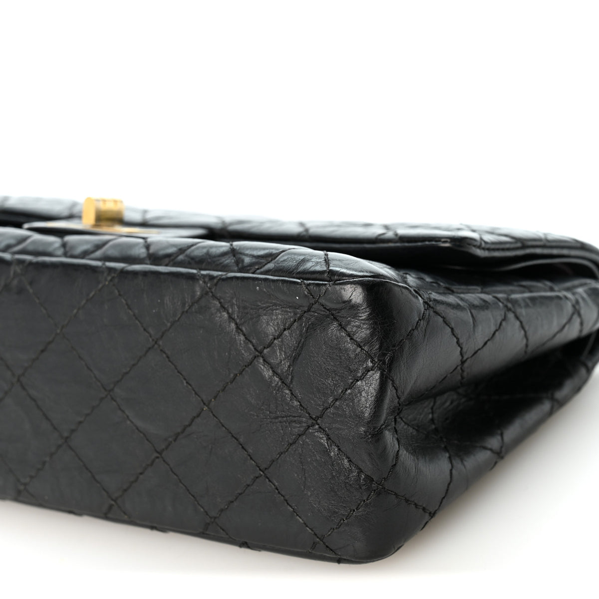 Aged Calfskin Quilted 2.55 Reissue 225 Flap Black