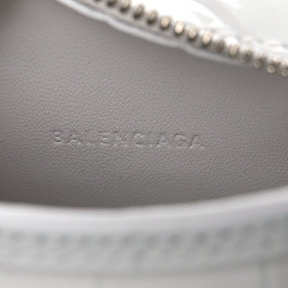 Balenciaga Extra Supple Calfskin Crocodile Embossed Neo Classic Silver Hardware Super Nano City Crossbody White 6 of 9
