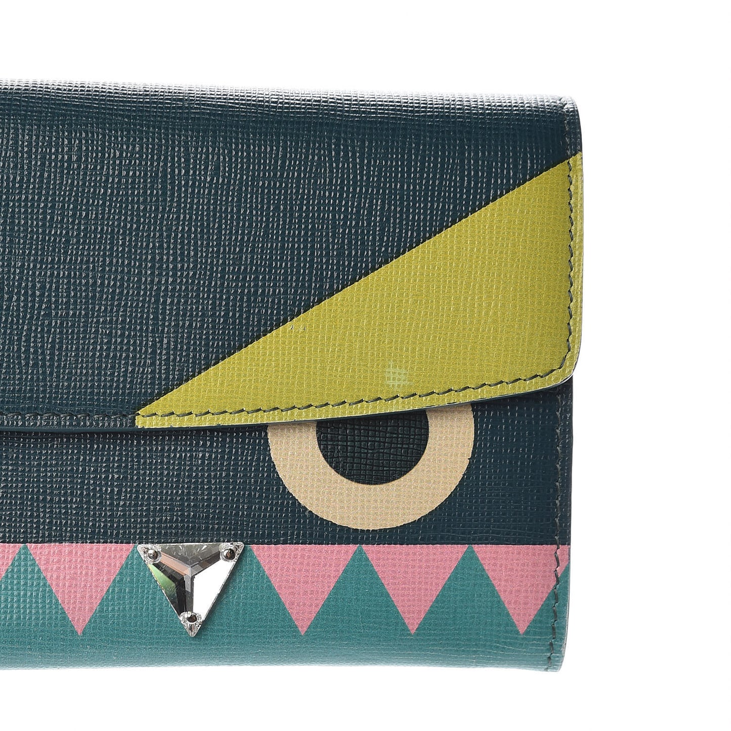 Vitello Crystal Tooth Monster Continental Wallet Oceano Multicolor