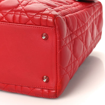 Christian Dior Lambskin Cannage Medium Lady Dior Red 9 of 9