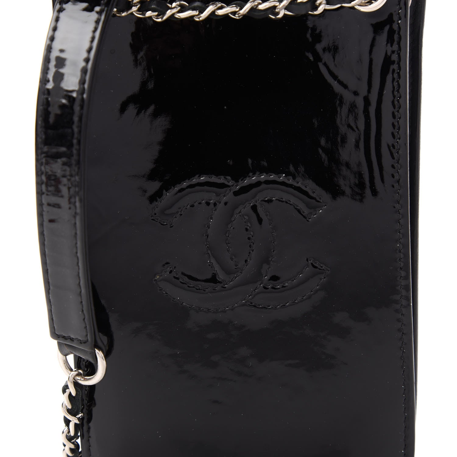 Chanel Patent CC Phone Holder Crossbody Black 10 of 10