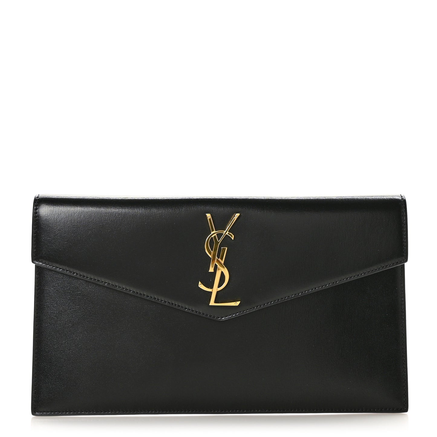 Smooth Shiny Calfskin Monogram Uptown Pouch Black