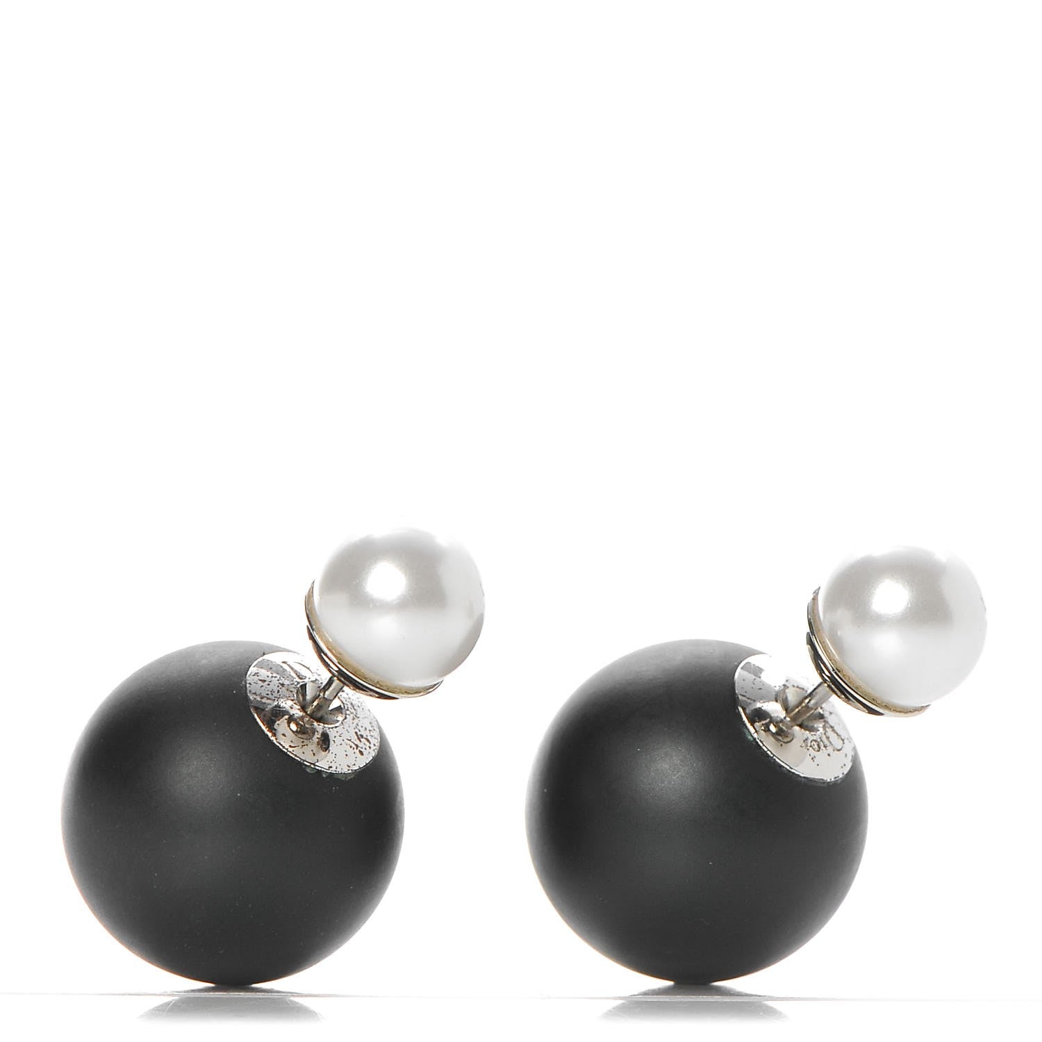 Christian Dior Mise En Dior Tribal Earrings Matte Black Pearl 1 of 5