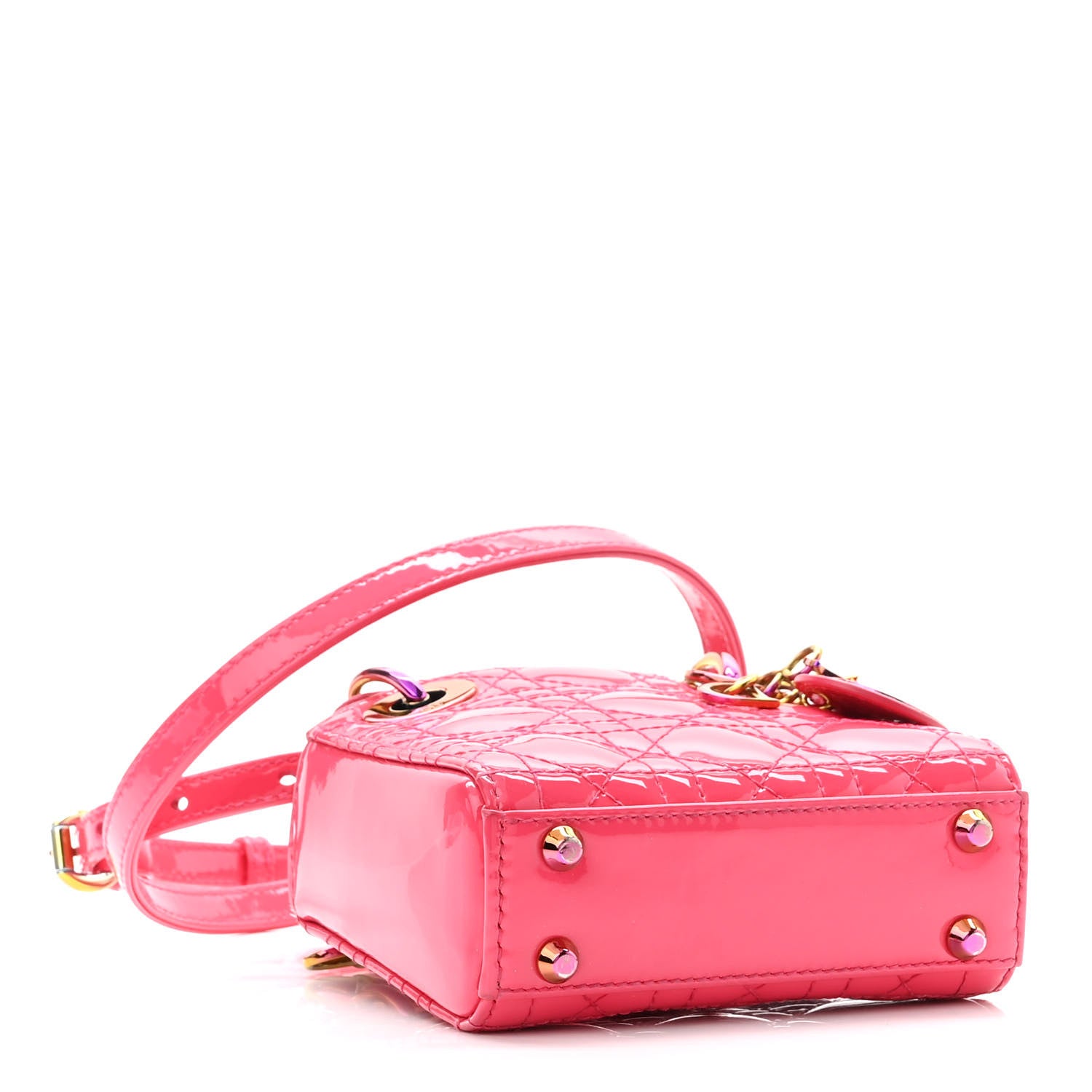 Christian Dior Patent Cannage Micro Lady Dior Pink 4 of 10