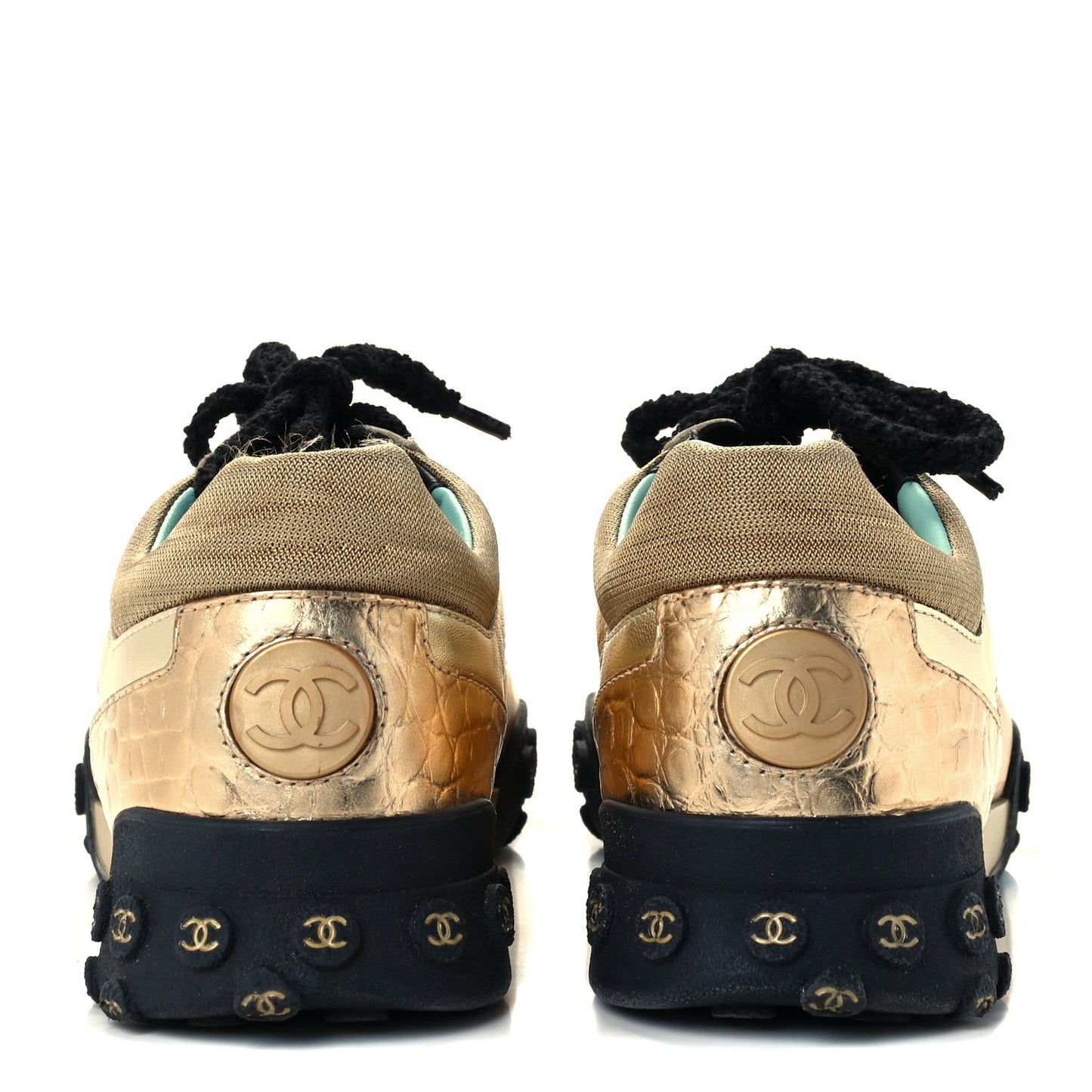 Metallic Satin Finish CC Womens Sneakers 38 Gold