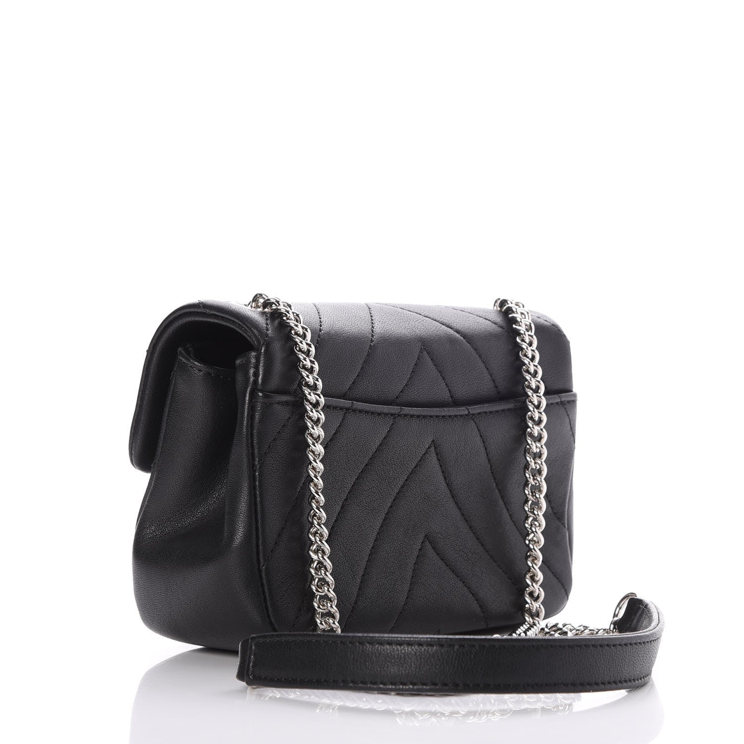 Chanel Calfskin Chevron Quilted Mini Flap Black 3 of 8