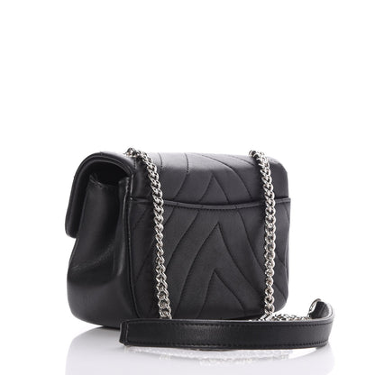 Chanel Calfskin Chevron Quilted Mini Flap Black 3 of 8
