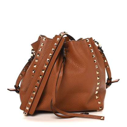 Valentino Garavani Grained Calfskin Rockstud Small Bucket Bag Selleria 1 of 9
