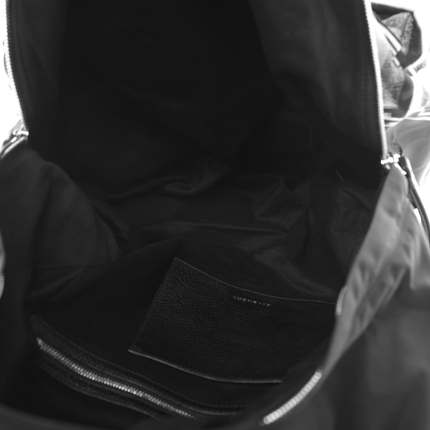 Nylon Calfskin Flag Print Backpack Black