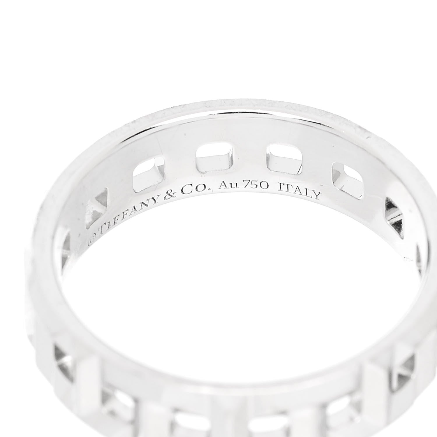 Tiffany 18K White Gold Wide T True Ring 51 5.75 4 of 5