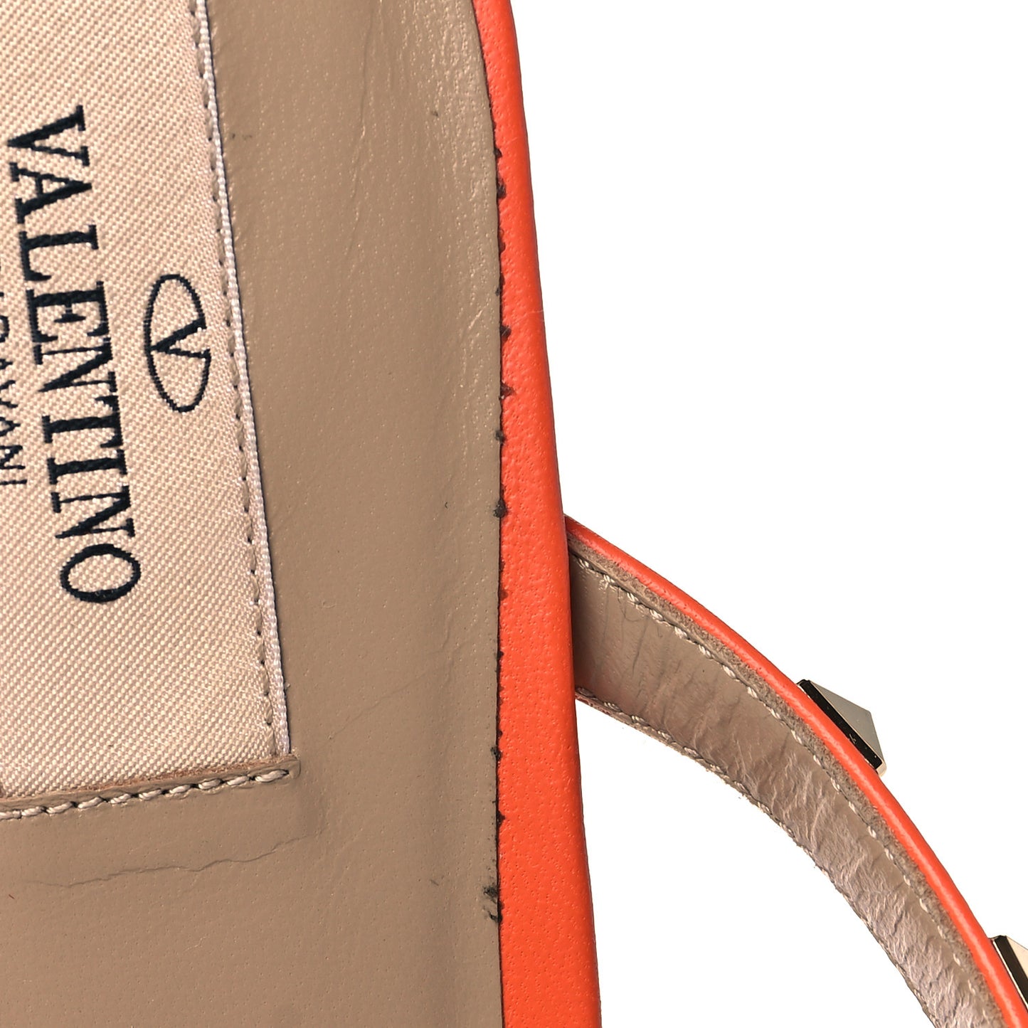Calfskin Rockstud 50mm Flip Flop Thong Sandals 41 Orange Zest