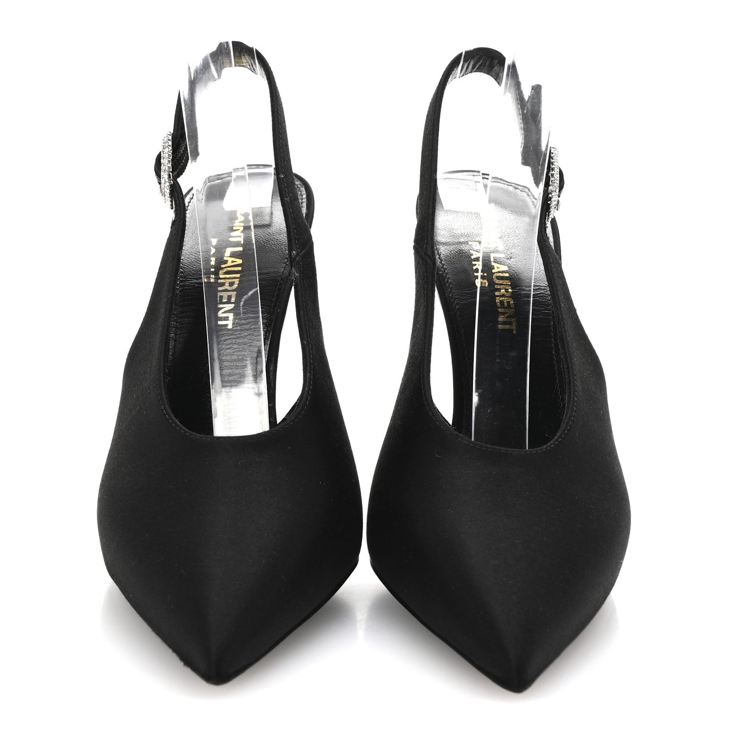 Silk Satin Yasmeen 115 Slingback Pumps 35 Black