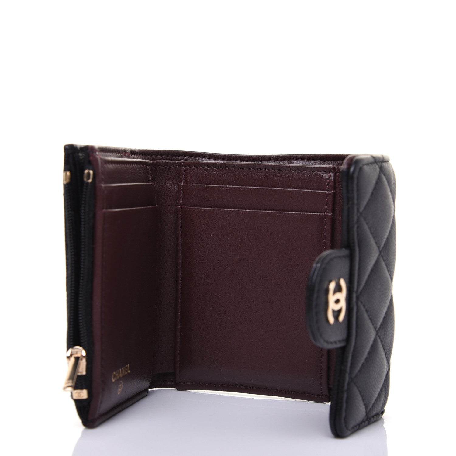 Chanel Caviar Quilted Compact Flap Wallet Black 4 of 13