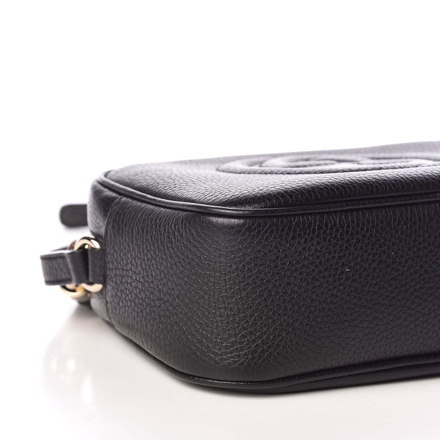 Pebbled Calfskin Small Soho Disco Bag Black