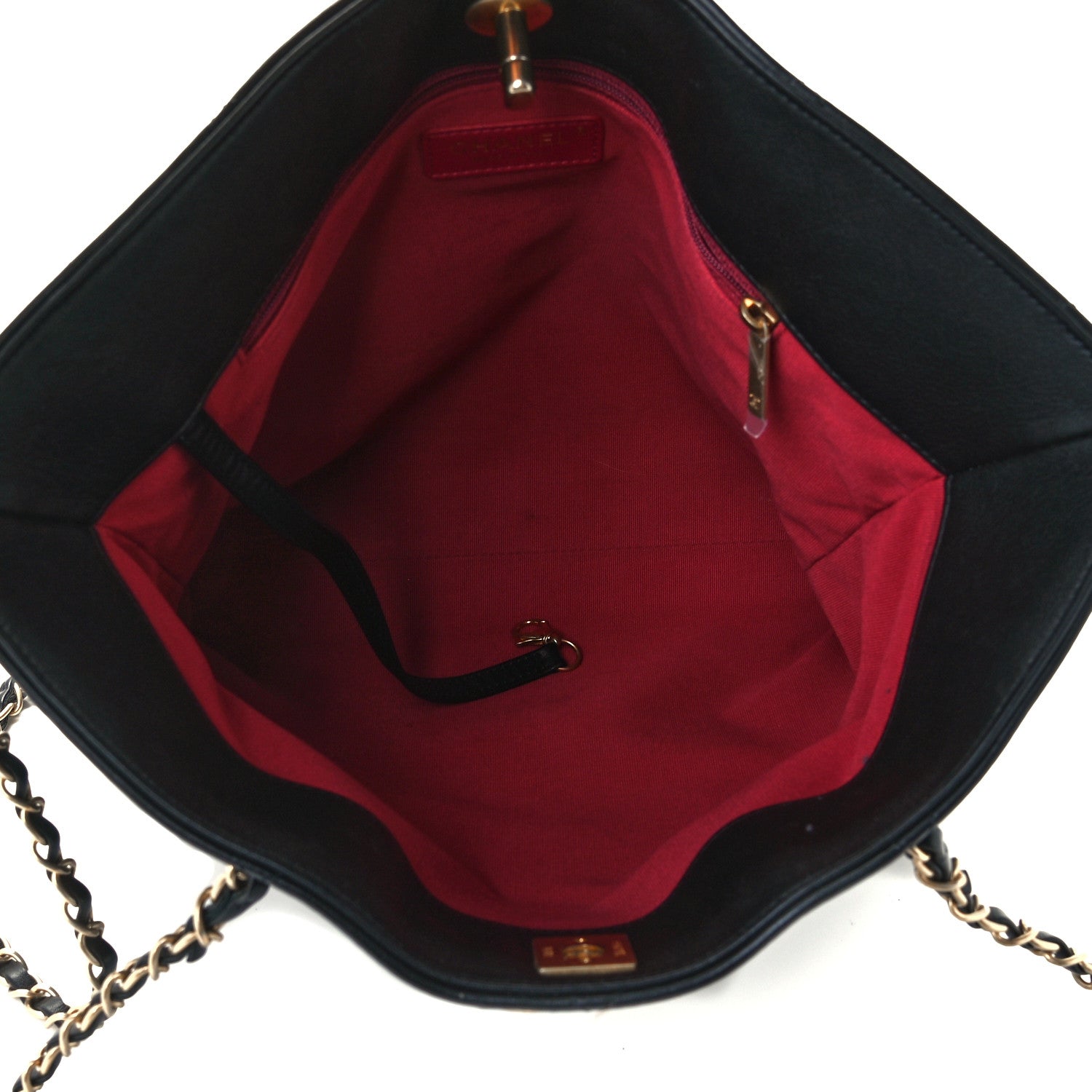 Chanel Calfskin Stitched Medium Shopping Tote Black 4 of 10