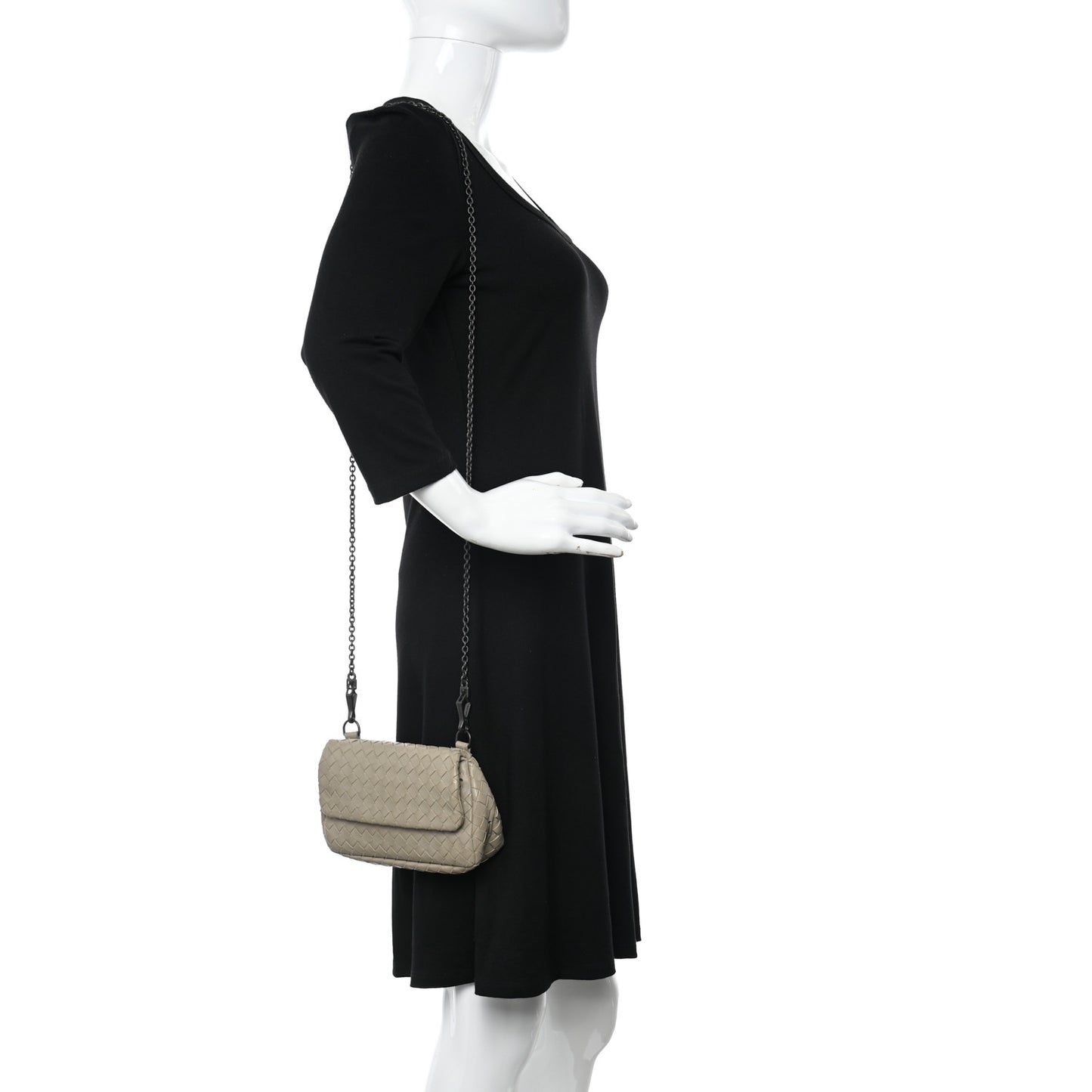Nappa Intrecciato Mini Chain Messenger Fume
