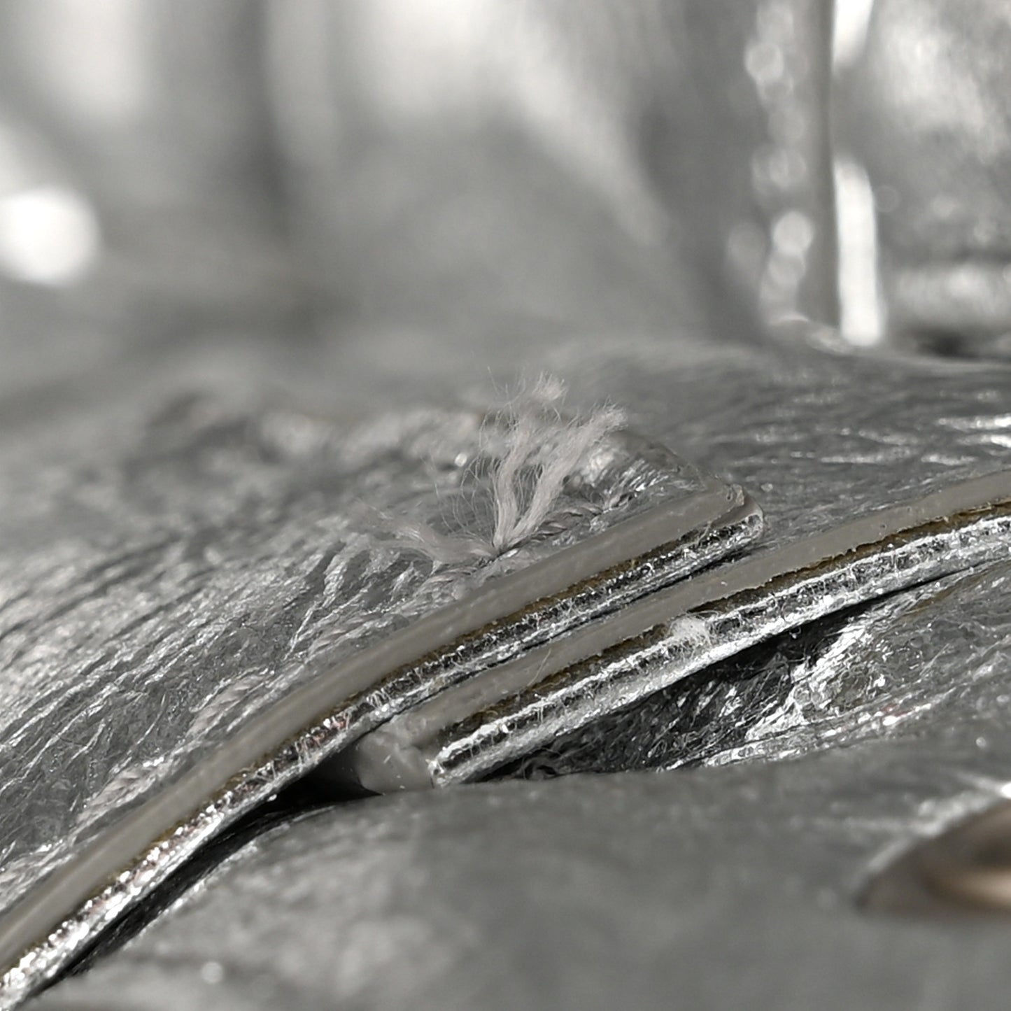 Metallic Calfskin Intrecciato Foulard Bucket Bag Silver