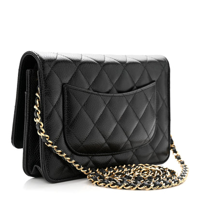 Chanel Caviar Quilted Wallet on Chain WOC Black 2 of 12