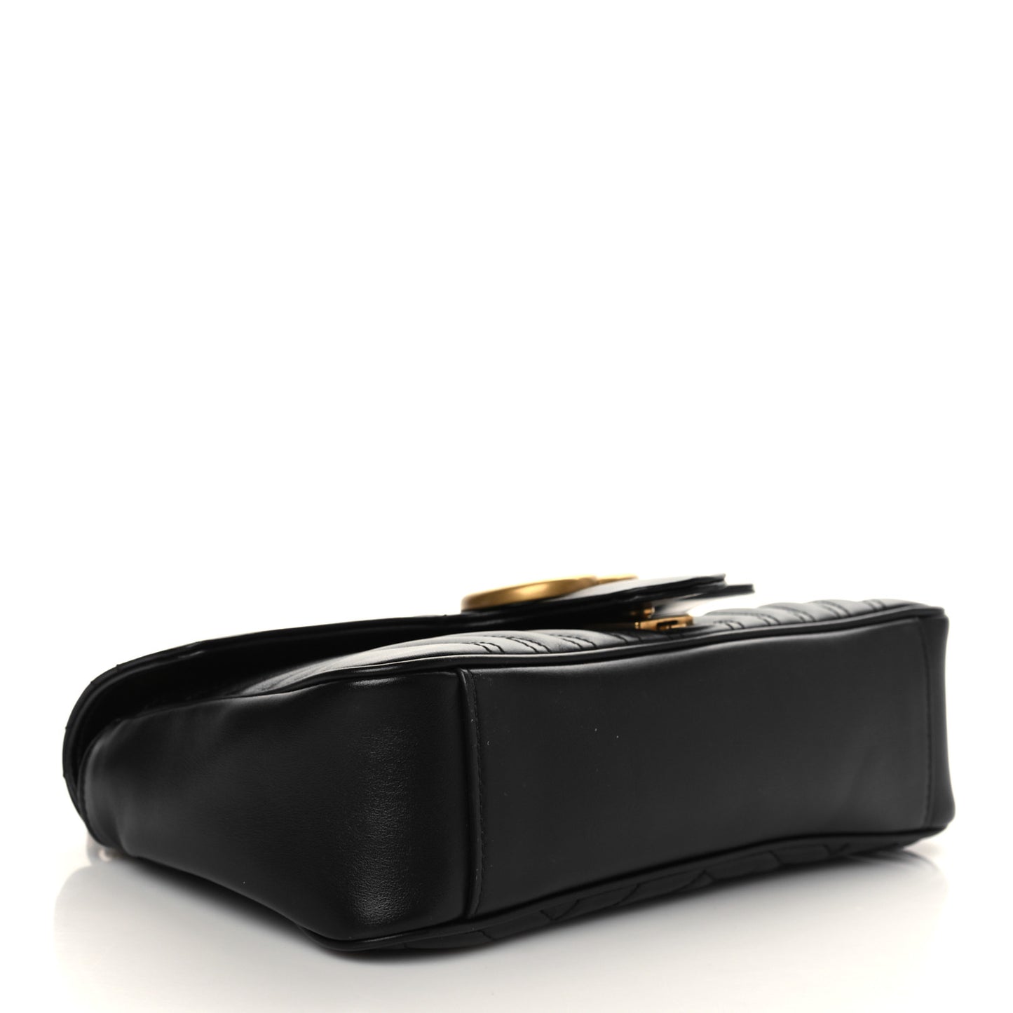 Calfskin Matelasse Small GG Marmont Shoulder Bag Black