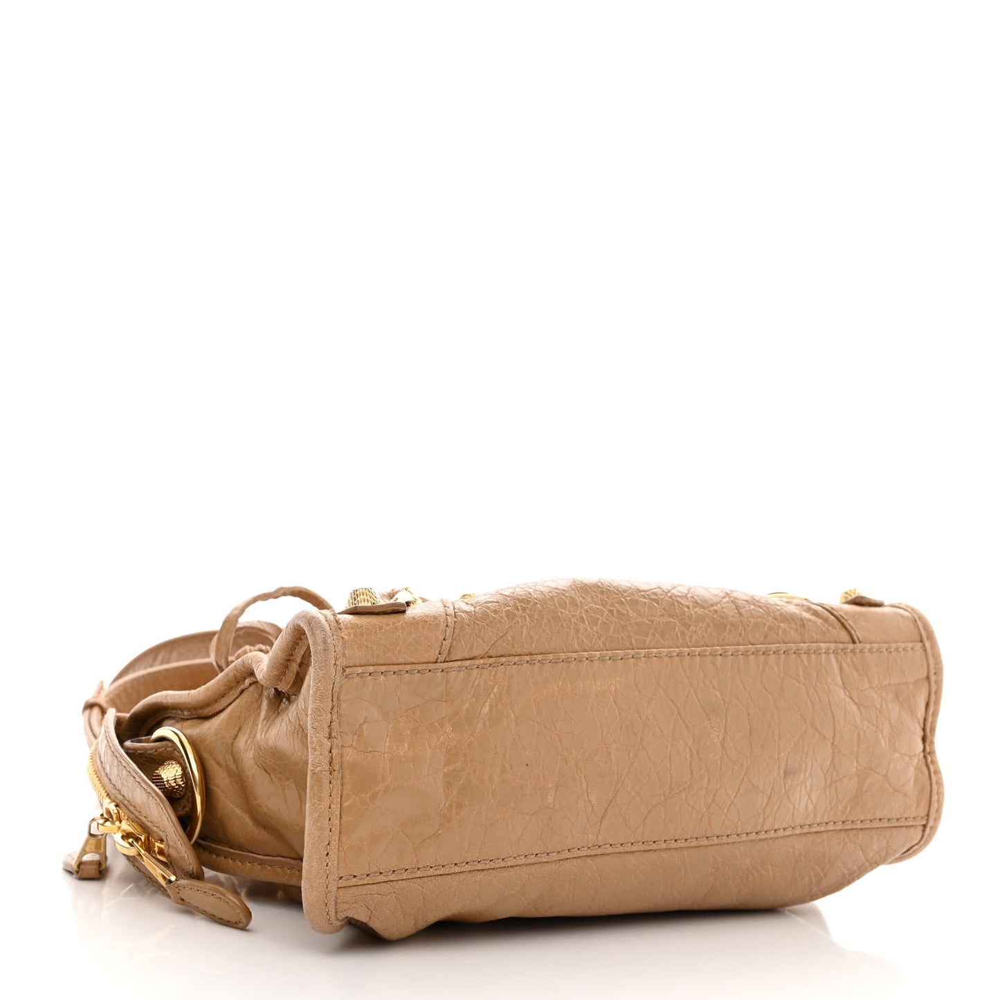 Agneau Giant 12 Gold Hardware Mini City Beige Nougatine