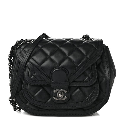 Chanel Lambskin Quilted Messenger Flap Black 1 of 9