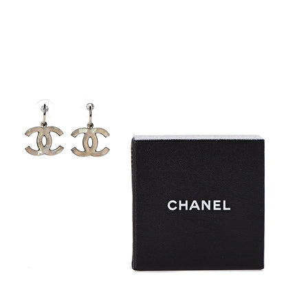 Chanel Pearlized Enamel CC Dangle Earrings Gold 5 of 5