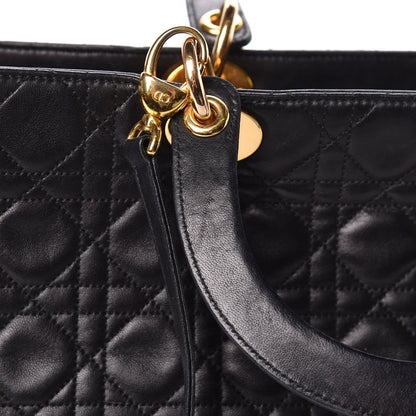 Christian Dior Lambskin Cannage Large Lady Dior Black 10 of 17