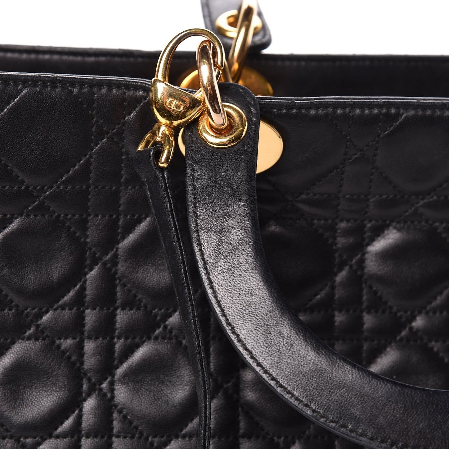Lambskin Cannage Large Lady Dior Black