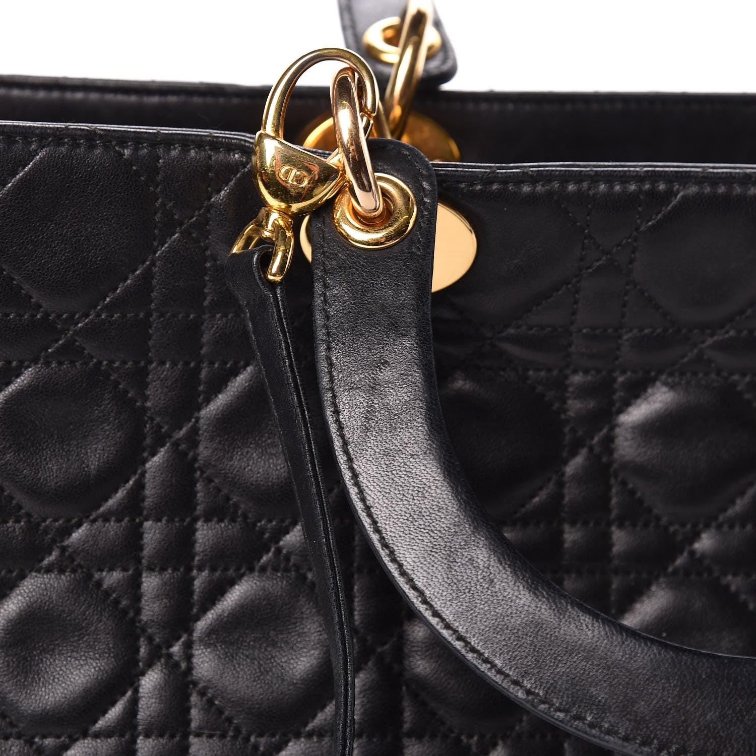 Christian Dior Lambskin Cannage Large Lady Dior Black 10 of 17
