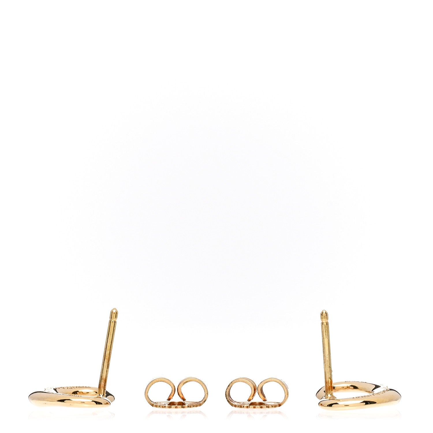 Tiffany 18K Yellow Gold 11mm Elsa Peretti Open Heart Earrings 3 of 4