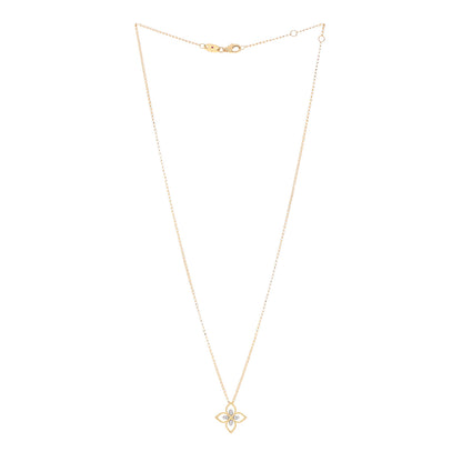 Roberto Coin 18K Yellow Gold Diamond Small Principessa Flower Pendant Necklace 3 of 6