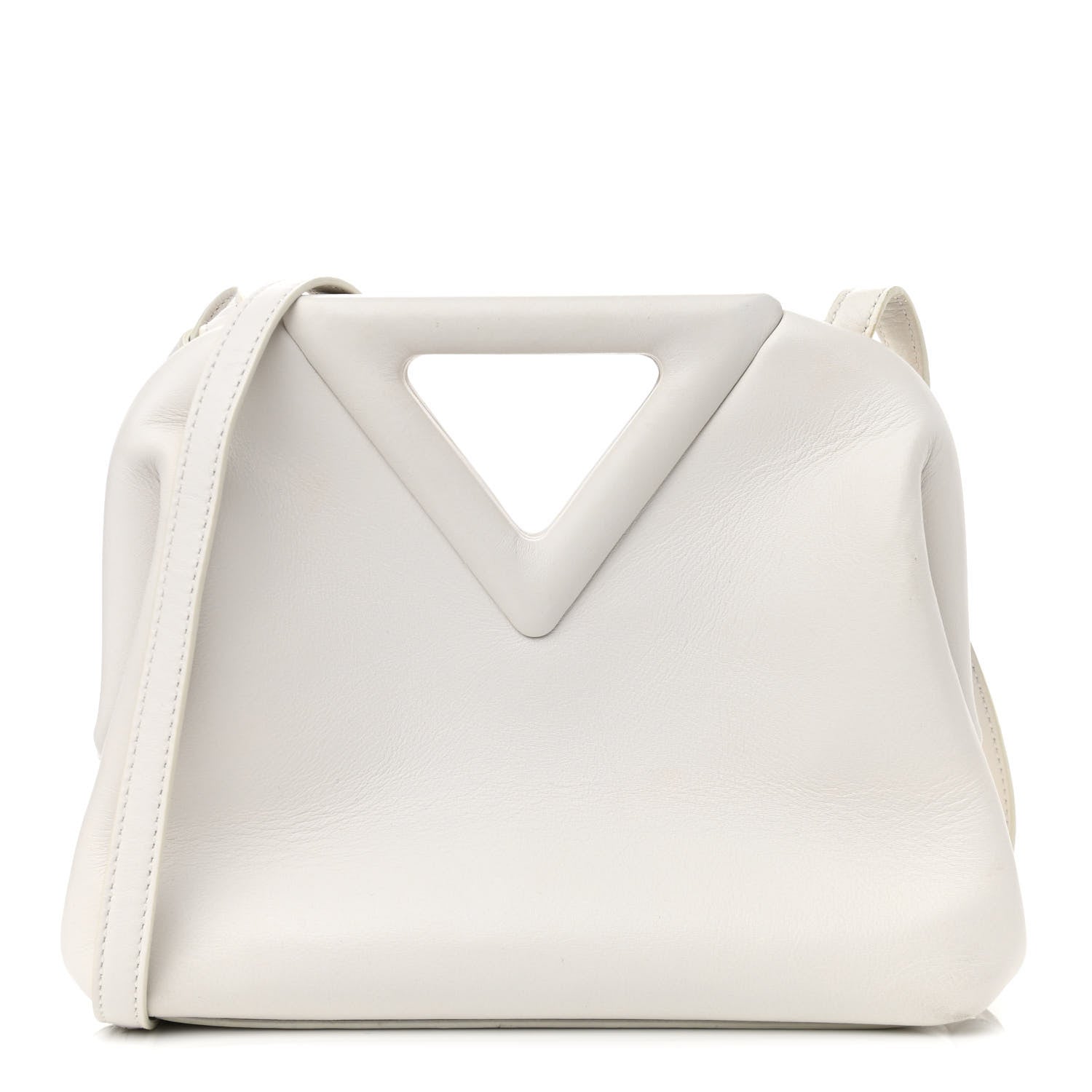 Bottega Veneta Calfskin Small The Point Triangle Bag Chalk 1 of 10
