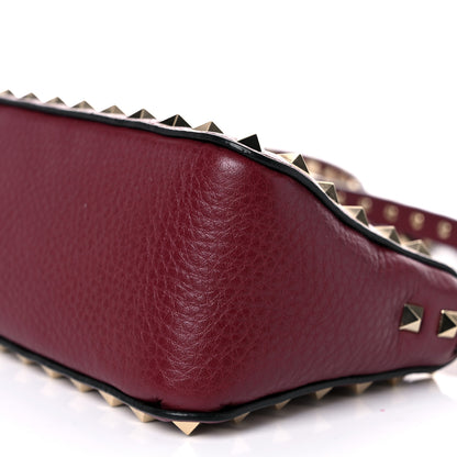 Valentino Garavani Pebbled Calfskin Small Rockstud Flip Lock Shoulder Bag Cerise 8 of 9