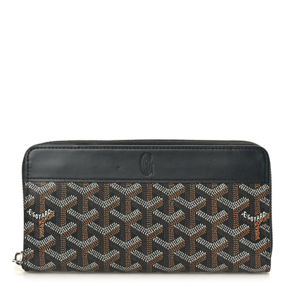 Goyard Goyardine Matignon Zip Around GM Wallet Black 1 of 8