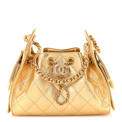 Chanel Metallic Caviar Quilted Mini Chanel 25 Handbag Gold 1 of 11