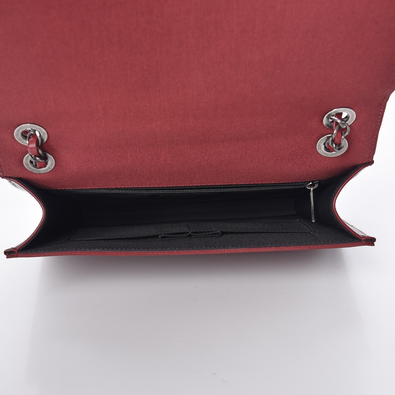 Chanel Calfskin Quilted Ballerine Flap Black Dark Red 5 of 13